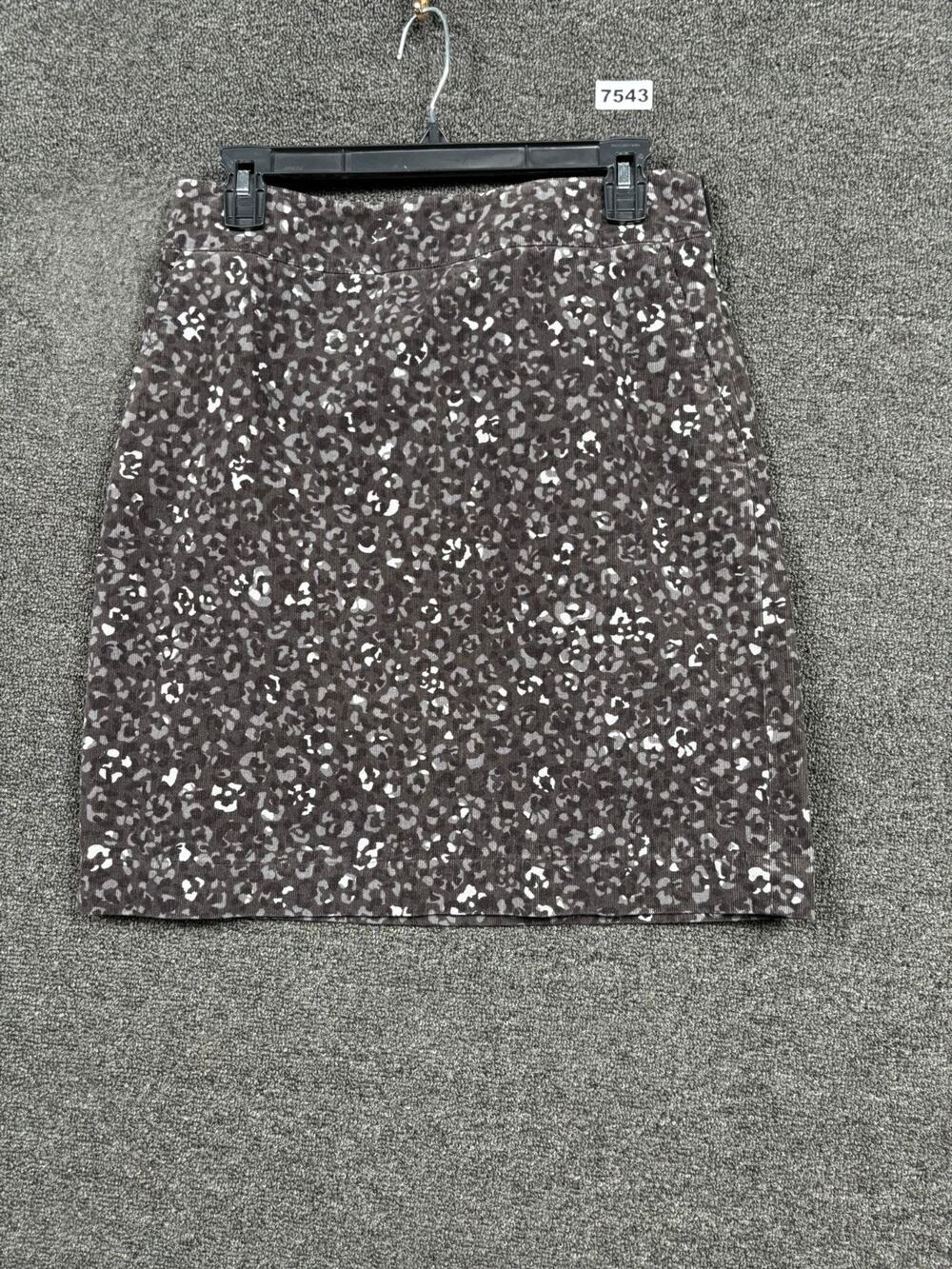 Talbots Corduroy Leopard Print A-Line Skirt Womens Size 4 Multicolor Mid-Rise